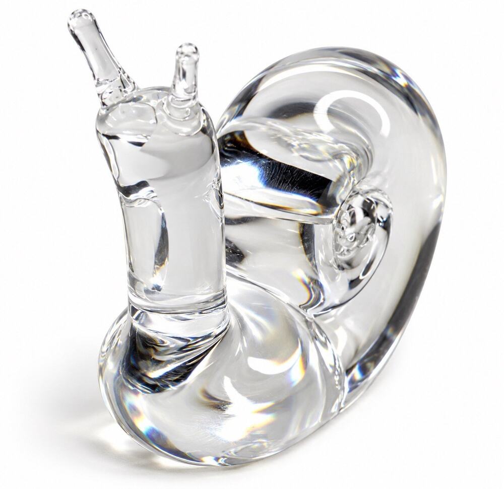 Vintage Steuben Crystal Snail Figurine Paperweight Signed Art Glass Stunning